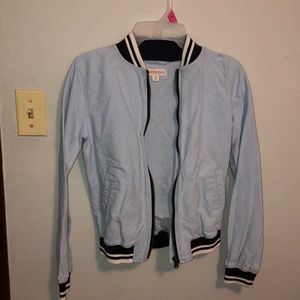 baby blue bomber jacket!